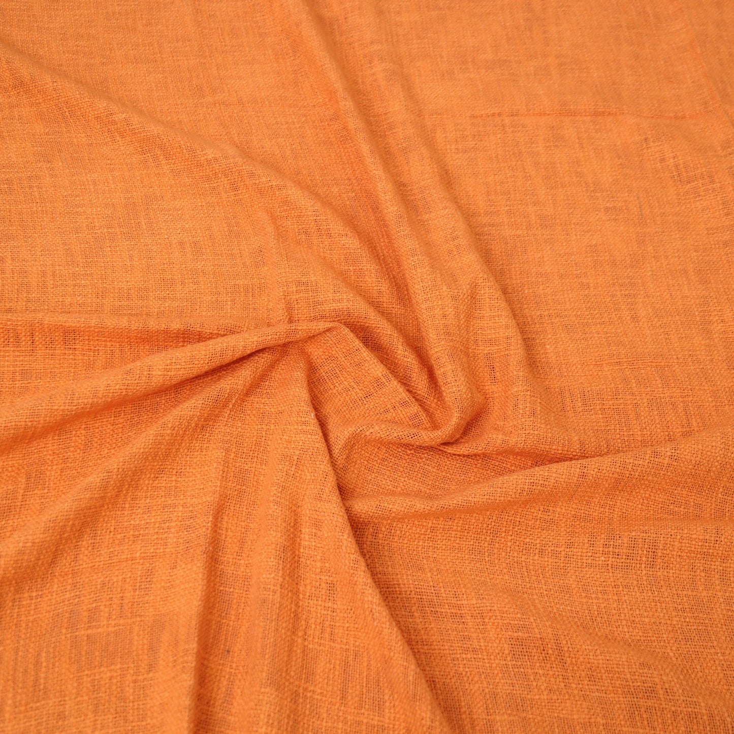 Orange - Pure Cotton Double Handloom Bed Cover from Bijnor 25