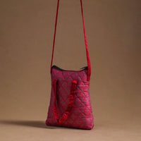 Pink - Handcrafted Quilted Silk Sling Bag 27