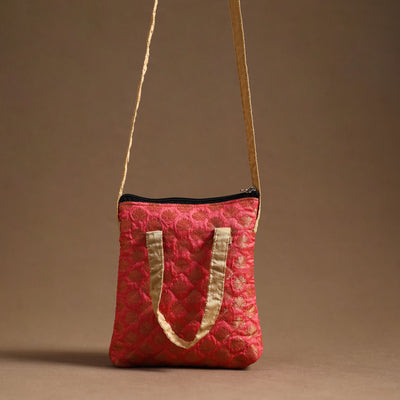 Peach - Handcrafted Quilted Silk Sling Bag 28