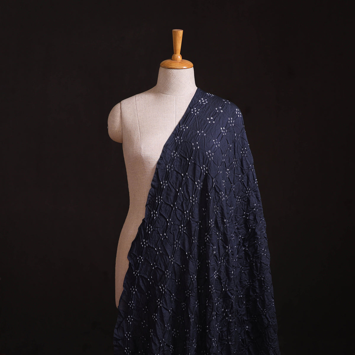 Kutch Bandhani Tie-Dye Chanderi Silk Fabric 06
