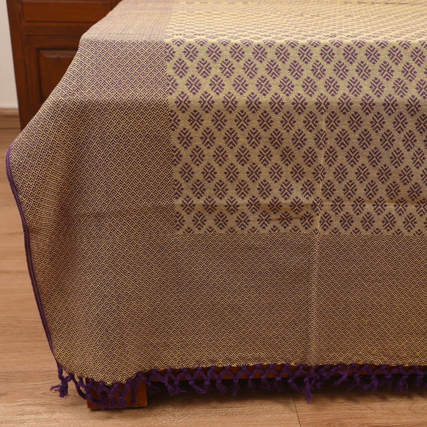 Bijnor Pure Handloom Cotton Double Bed Sheet (96 x 76 in) 70