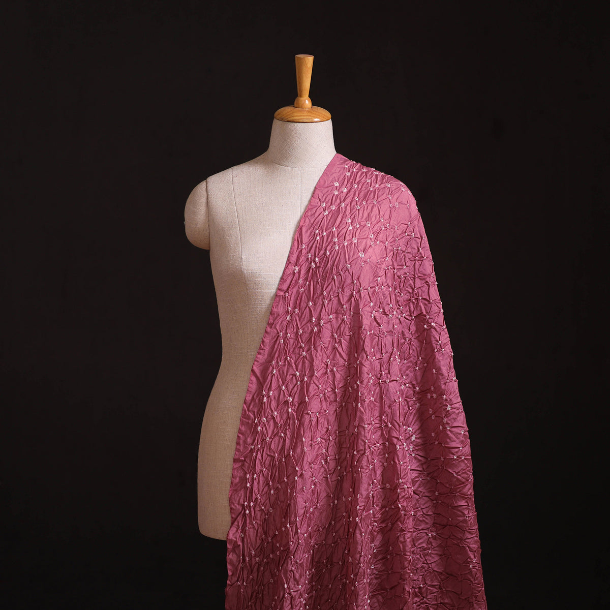 Kutch Bandhani Tie-Dye Chanderi Silk Fabric 21