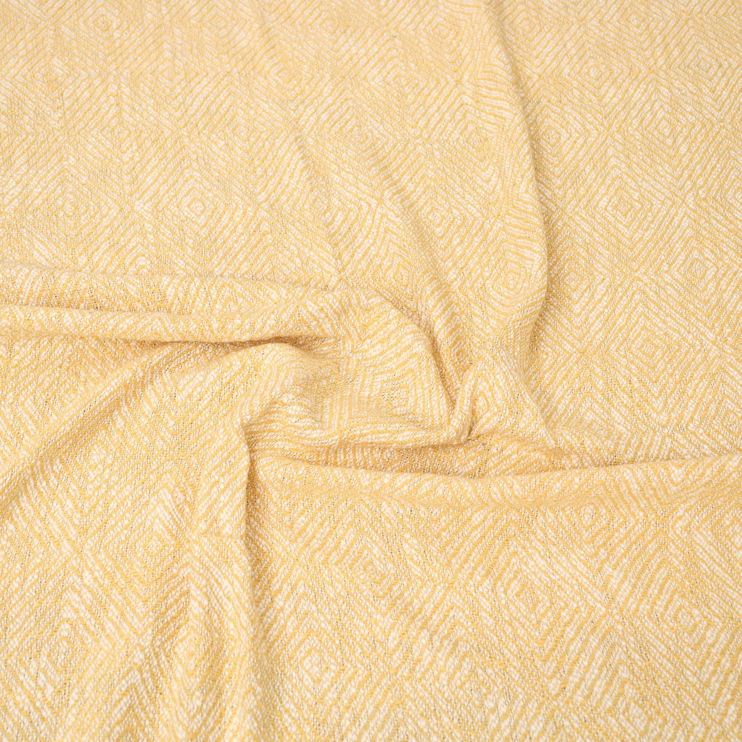 Yellow - Pure Cotton Double Handloom Bed Cover from Bijnor 26