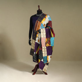 Multicolor - patchwork reversible silk bengal kantha work