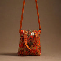 Orange - Handcrafted Quilted Silk Sling Bag 29