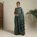 Green - bindaas art natural dyed cotton saree 07