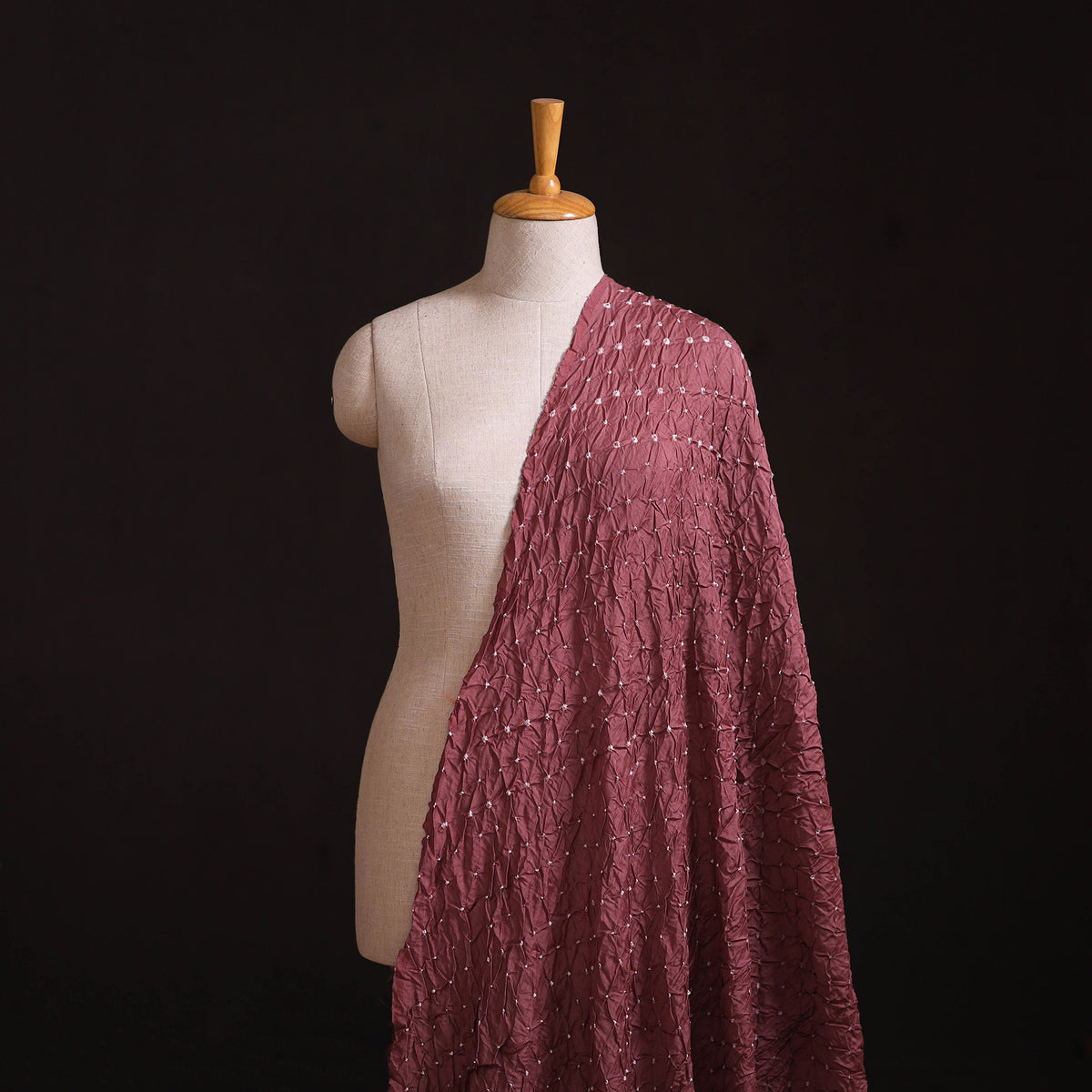 Kutch Bandhani Tie-Dye Chanderi Silk Fabric 10