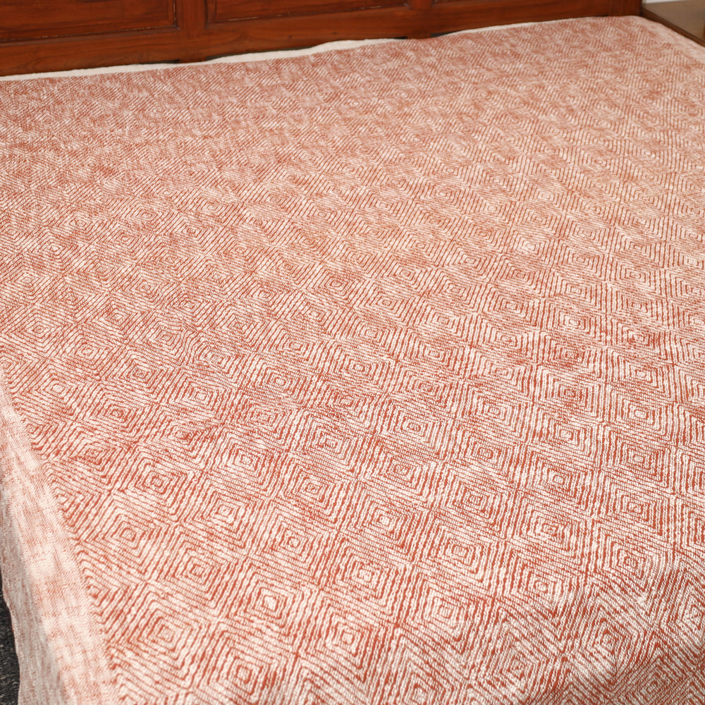 Brown - Pure Cotton Double Handloom Bed Cover from Bijnor 27