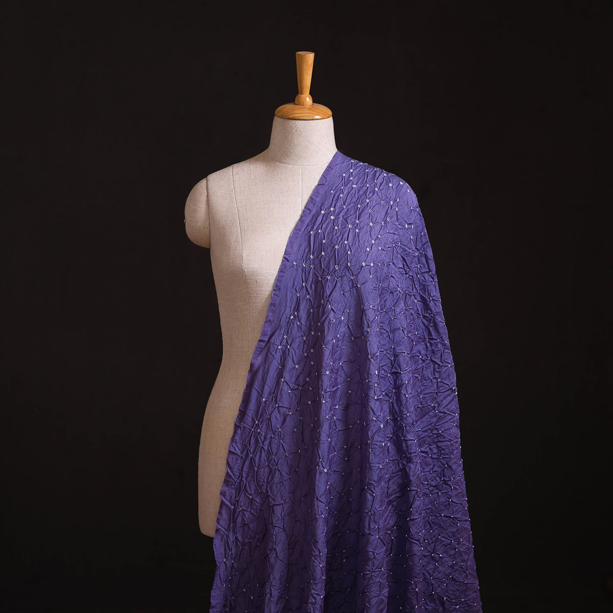 Kutch Bandhani Tie-Dye Chanderi Silk Fabric 11