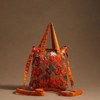 Orange - Handcrafted Quilted Silk Sling Bag 29