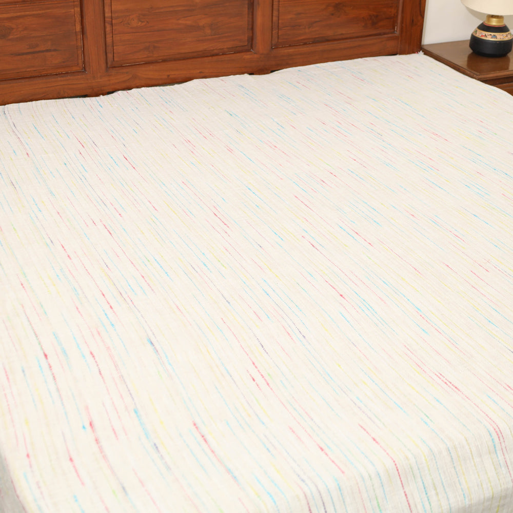 White - Pure Cotton Double Handloom Bed Cover from Bijnor 28