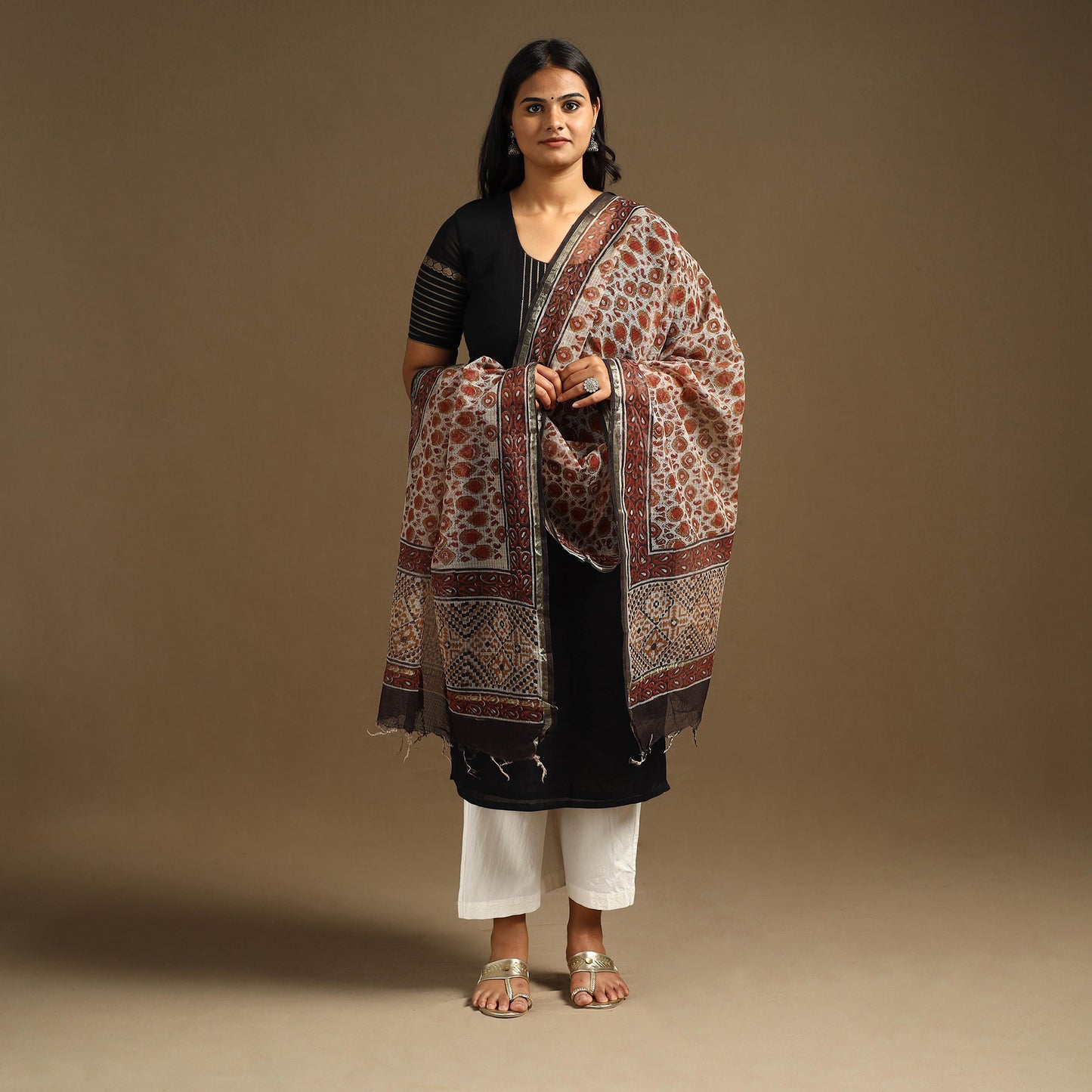 Multicolor - bagru cotton kota doria dupatta 15