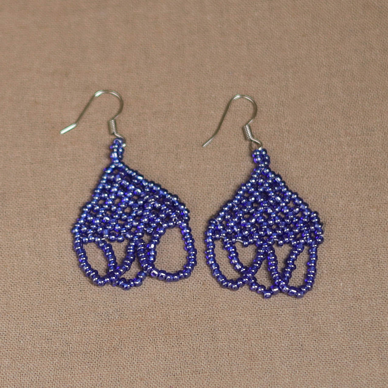 Blue - Handmade Beadwork Jaali Necklace Set 76