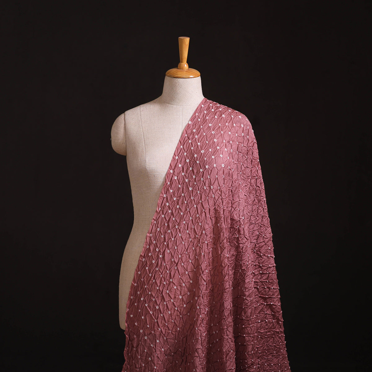Kutch Bandhani Tie-Dye Chanderi Silk Fabric 20