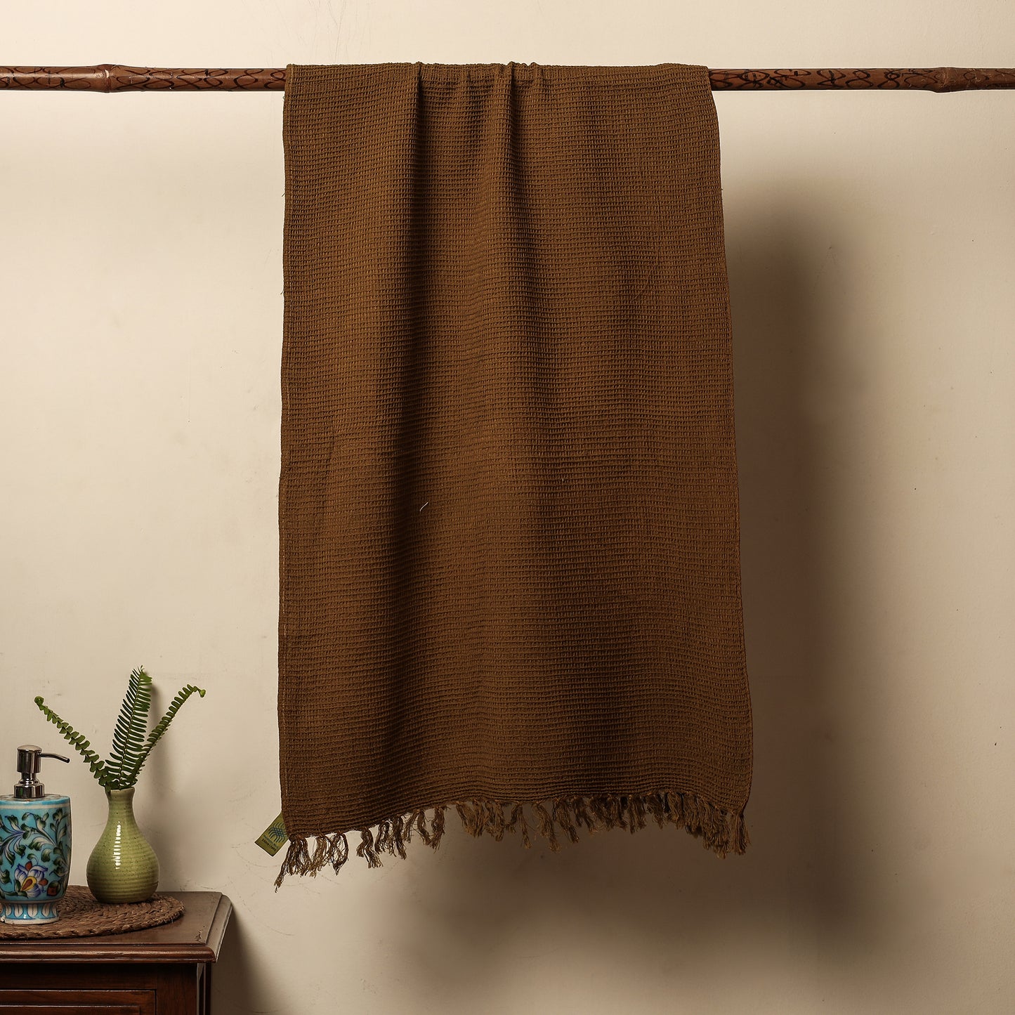 Natural Dyed Waffle Weave Handwoven Pure Cotton Towel