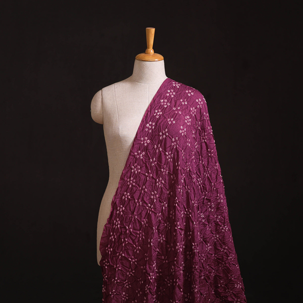 Kutch Bandhani Tie-Dye Chanderi Silk Fabric 09
