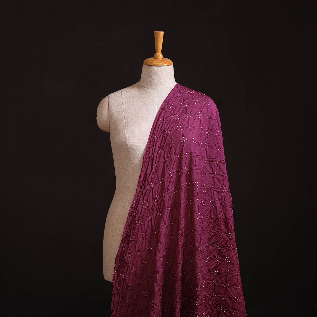 Kutch Bandhani Tie-Dye Chanderi Silk Fabric 24