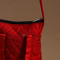 Red - Handcrafted Quilted Silk Sling Bag 33