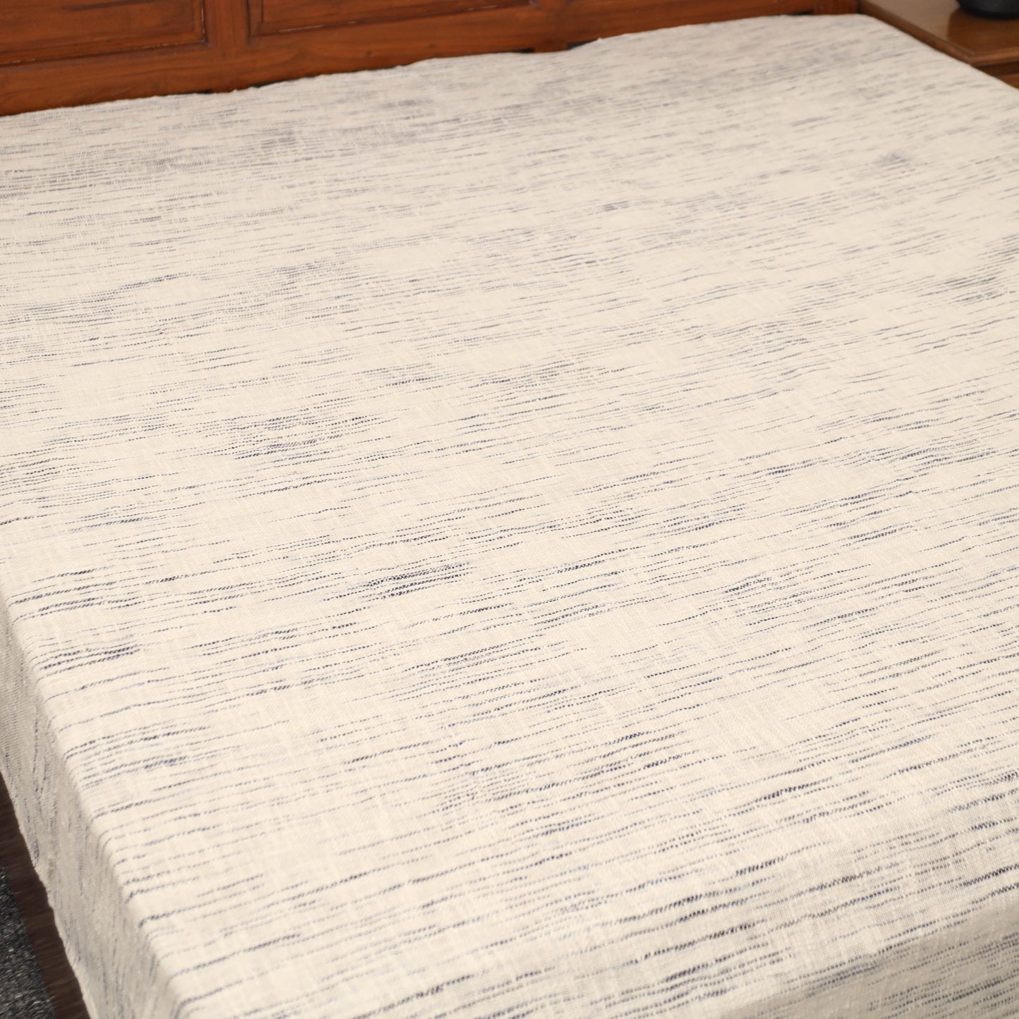 White - Pure Cotton Double Handloom Bed Cover from Bijnor 30