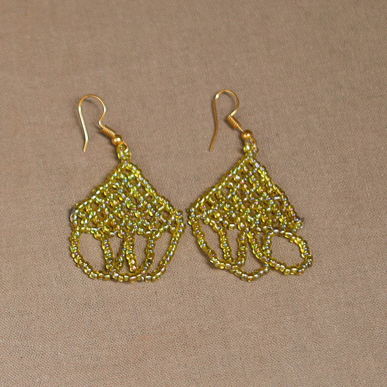 Yellow - Handmade Beadwork Jaali Necklace Set 74