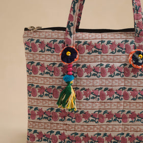 Pink Handcrafted Quilted Cotton Hand Bag