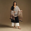 White - bagru cotton kota doria dupatta 20 - handcrafted