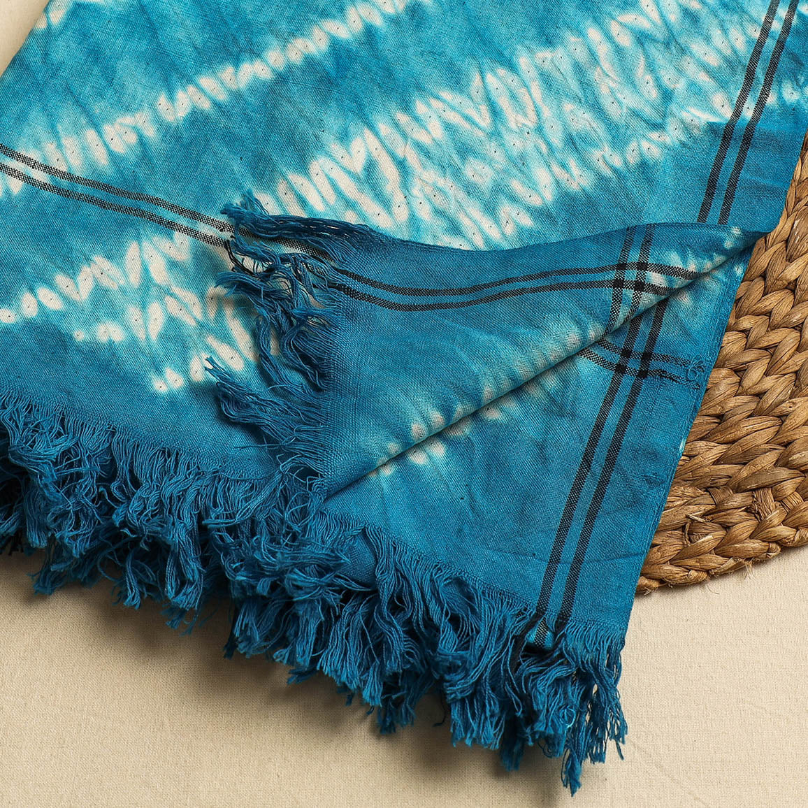  Jhiri Handloom Shibori Tye-Dye Pure Cotton Towel 
