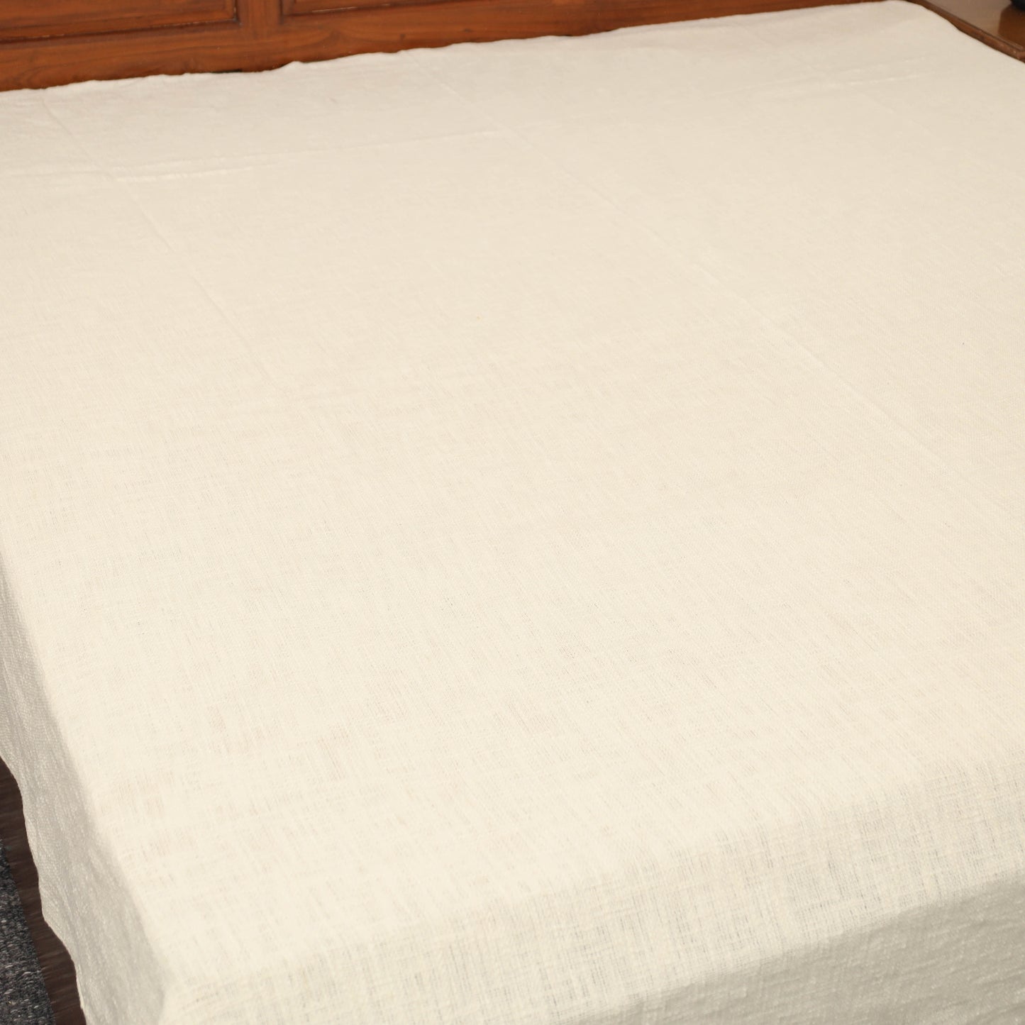 White - Pure Cotton Double Handloom Bed Cover from Bijnor 31