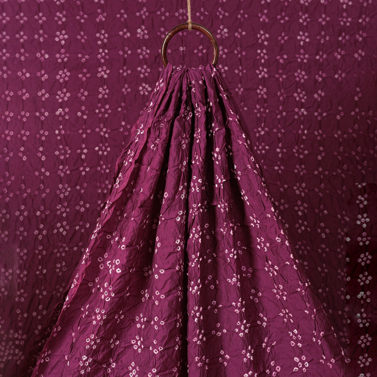 Kutch Bandhani Tie-Dye Chanderi Silk Fabric 09