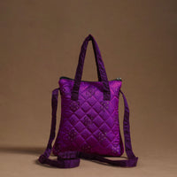 Purple - Handcrafted Quilted Silk Sling Bag 35