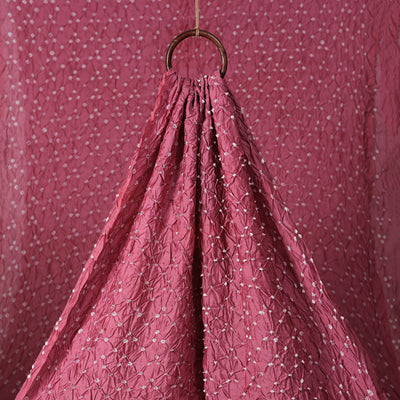Kutch Bandhani Tie-Dye Chanderi Silk Fabric 07