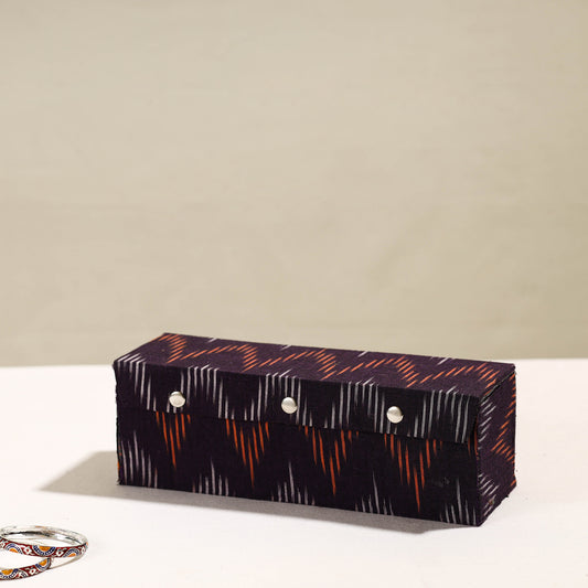 Handcrafted Ikat Fabric Embellished One Rod Bangle Box (11 x 3.5 in)