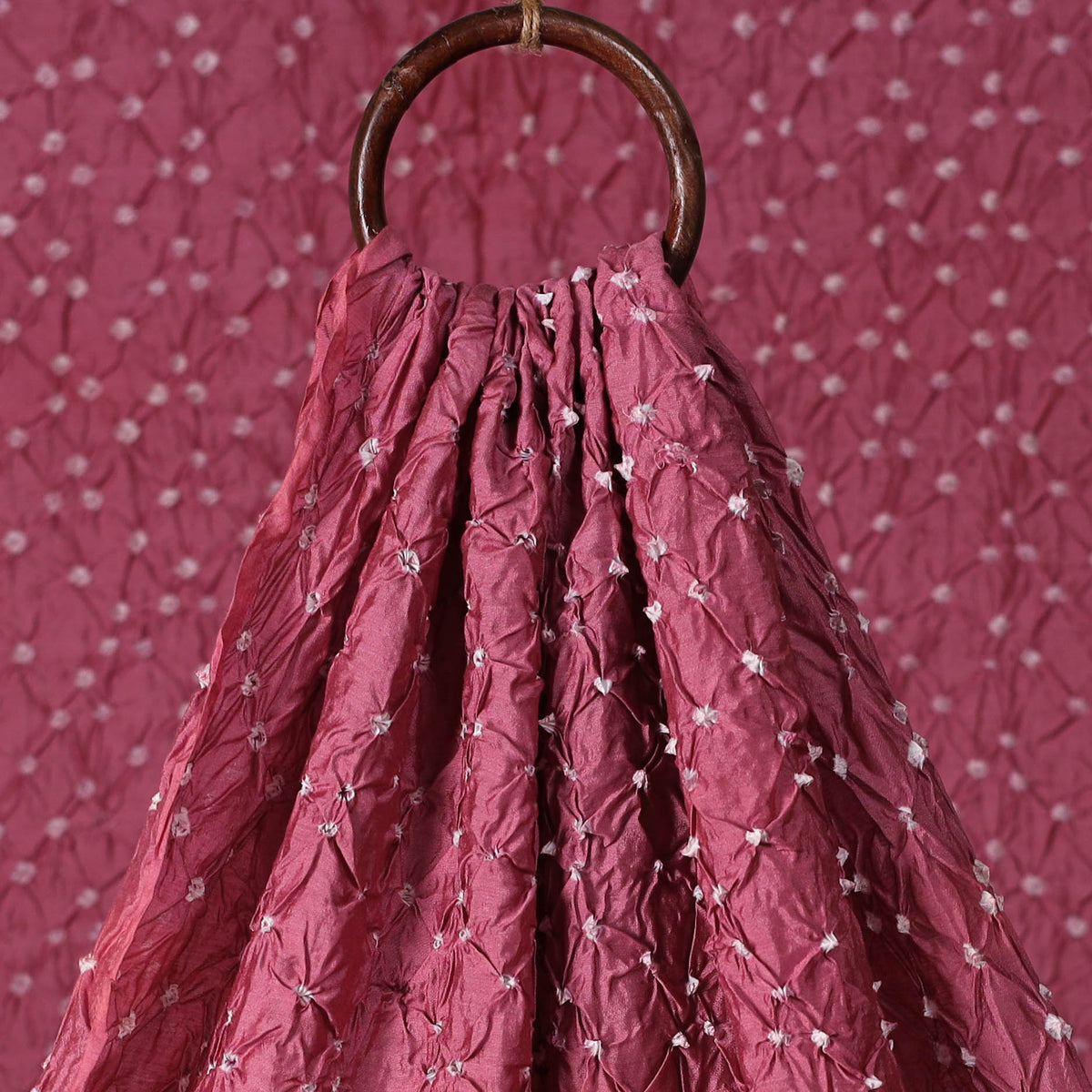 Kutch Bandhani Tie-Dye Chanderi Silk Fabric 07