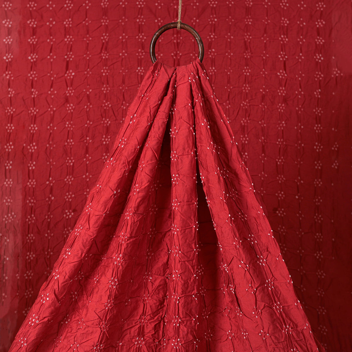 Kutch Bandhani Tie-Dye Chanderi Silk Fabric 19
