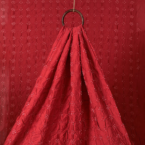 Kutch Bandhani Tie-Dye Chanderi Silk Fabric 19