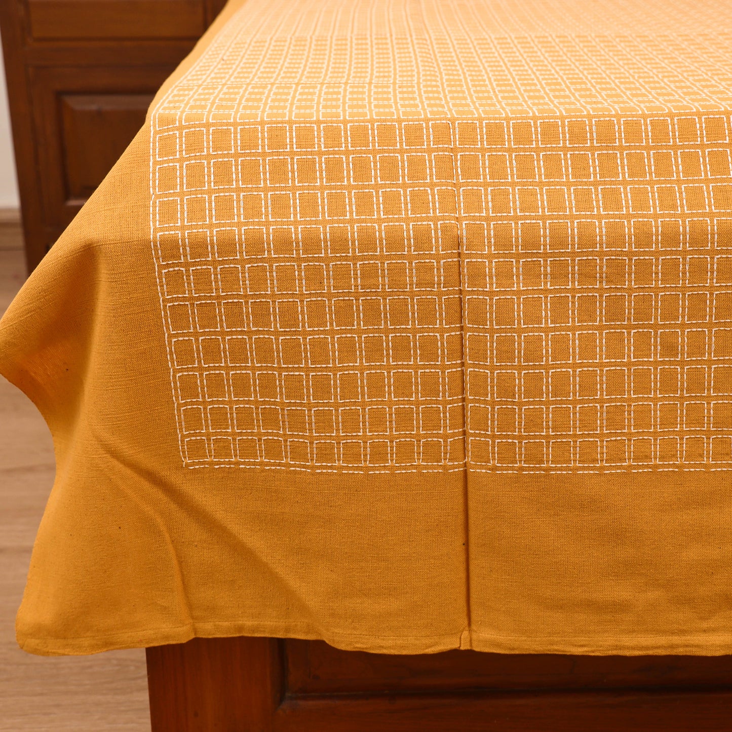Bijnor Pure Handloom Cotton Single Bed Sheet (90 x 60 in) 77