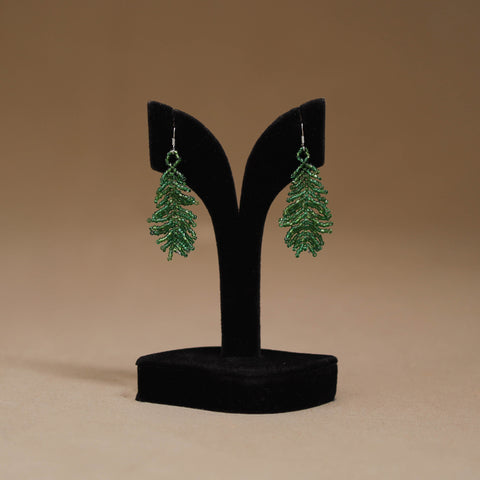 Green - Handmade Beadwork Earrings 08