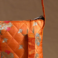 Orange - Handcrafted Quilted Silk Sling Bag 38