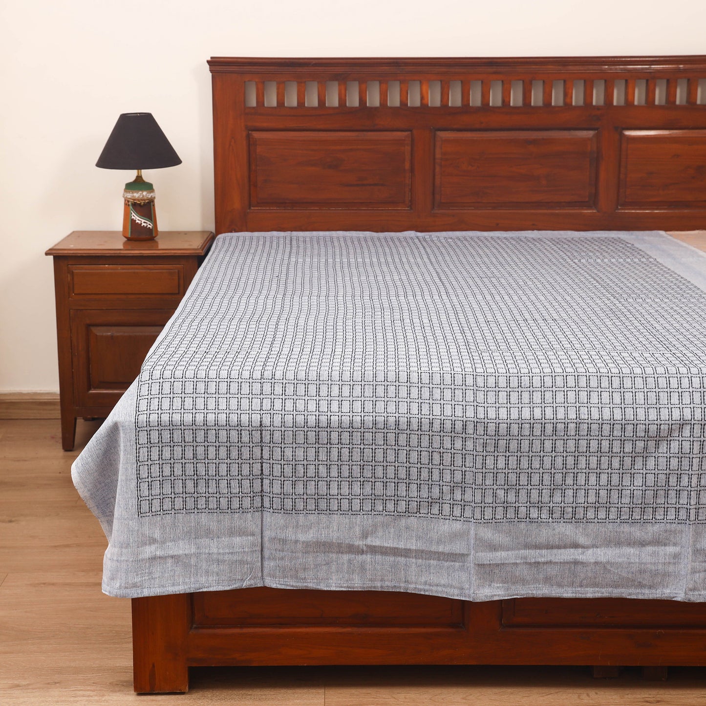 Bijnor Pure Handloom Cotton Single Bed Sheet (90 x 60 in) 78