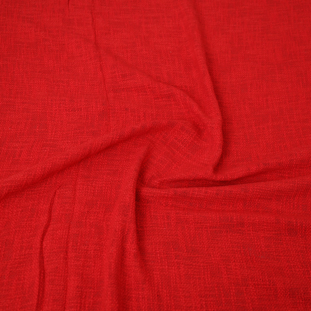 Red - Pure Cotton Double Handloom Bed Cover from Bijnor 33