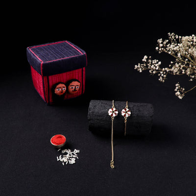 Handcrafted Meenakari Bhaiya Bhabhi Rakhi Set with Coir Box 39