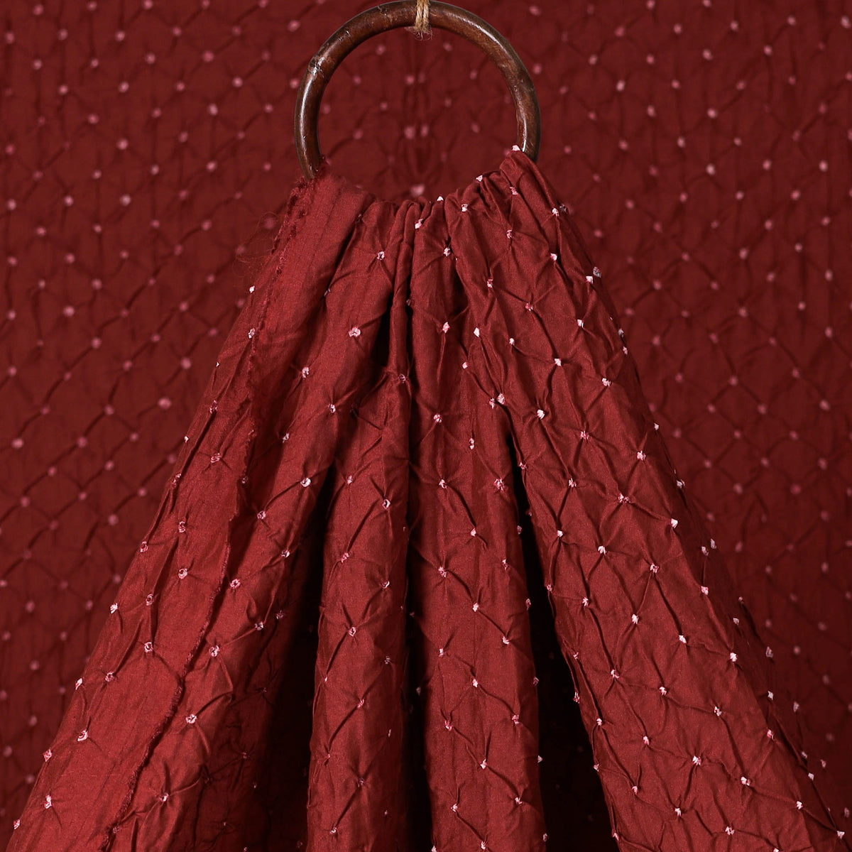 Kutch Bandhani Tie-Dye Chanderi Silk Fabric 16