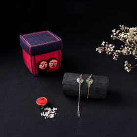 Handcrafted Meenakari Bhaiya Bhabhi Rakhi Set with Coir Box 40