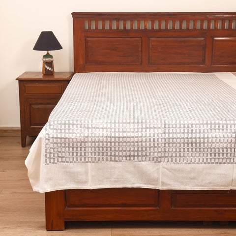 Bijnor Pure Handloom Cotton Single Bed Sheet (90 x 60 in) 79