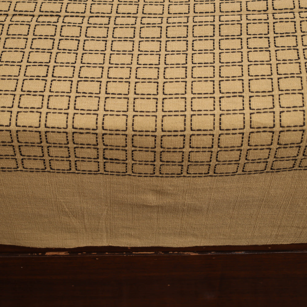 Brown - Pure Cotton Single Handloom Bed Cover from Bijnor 34