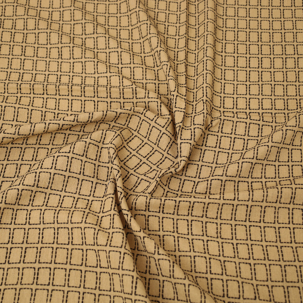 Brown - Pure Cotton Single Handloom Bed Cover from Bijnor 34