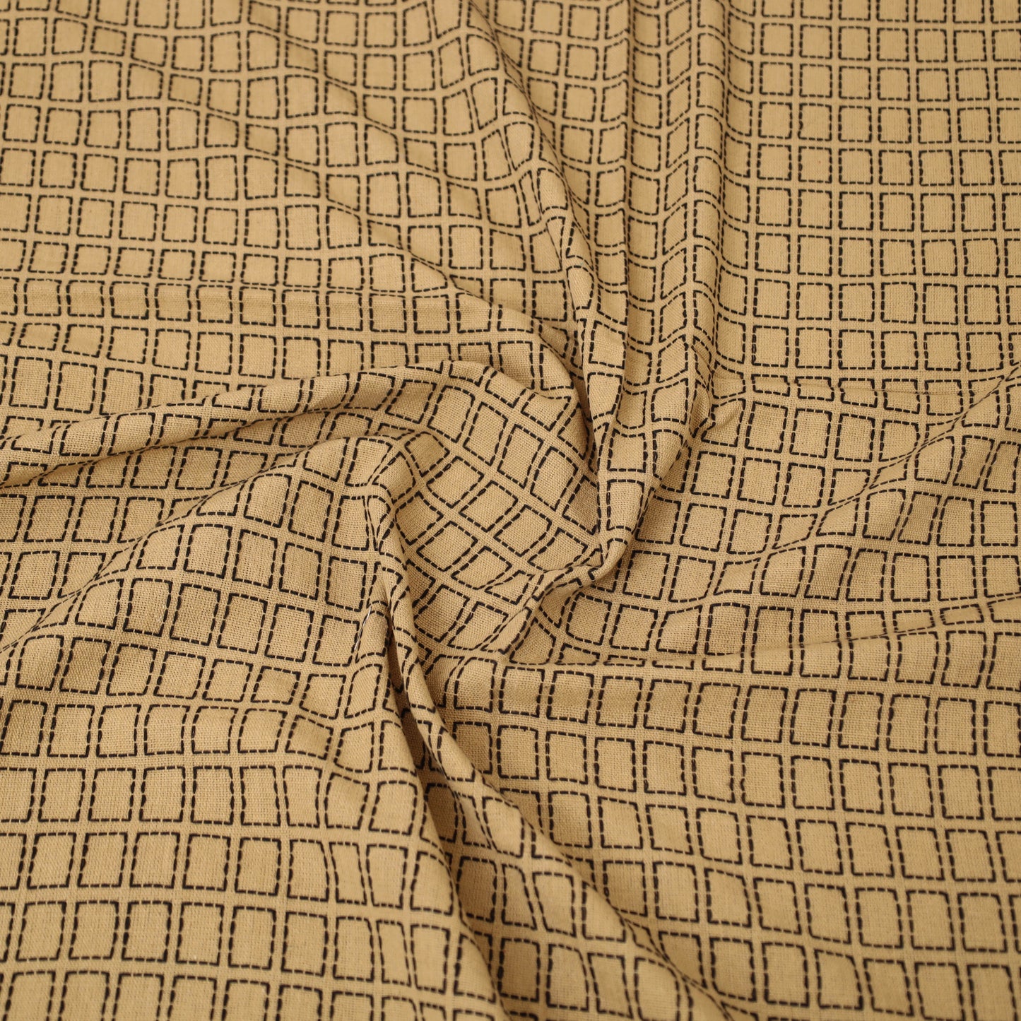 Brown - Pure Cotton Single Handloom Bed Cover from Bijnor 34