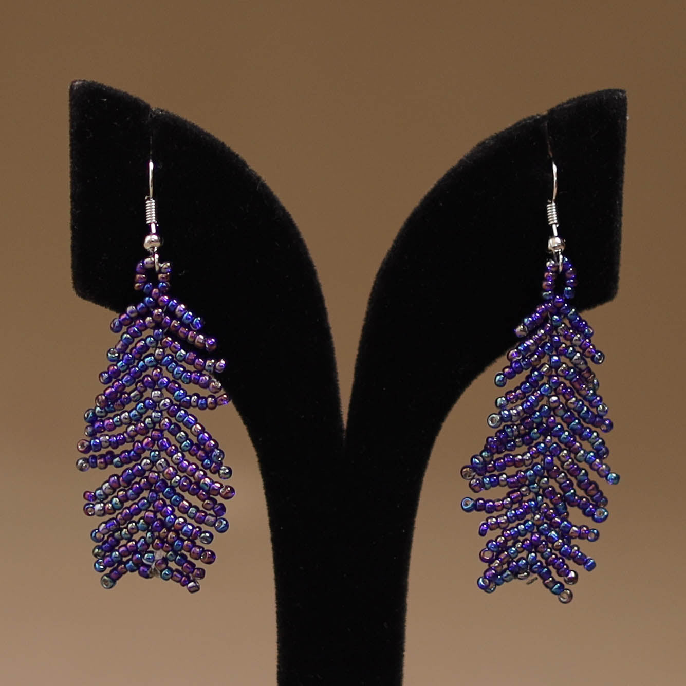 Purple - Handmade Beadwork Earrings 12
