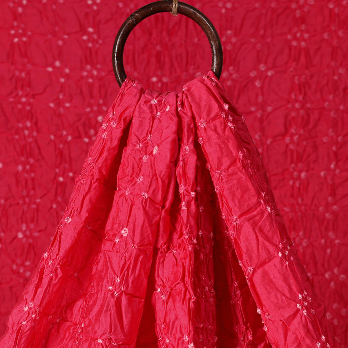 Kutch Bandhani Tie-Dye Chanderi Silk Fabric 13