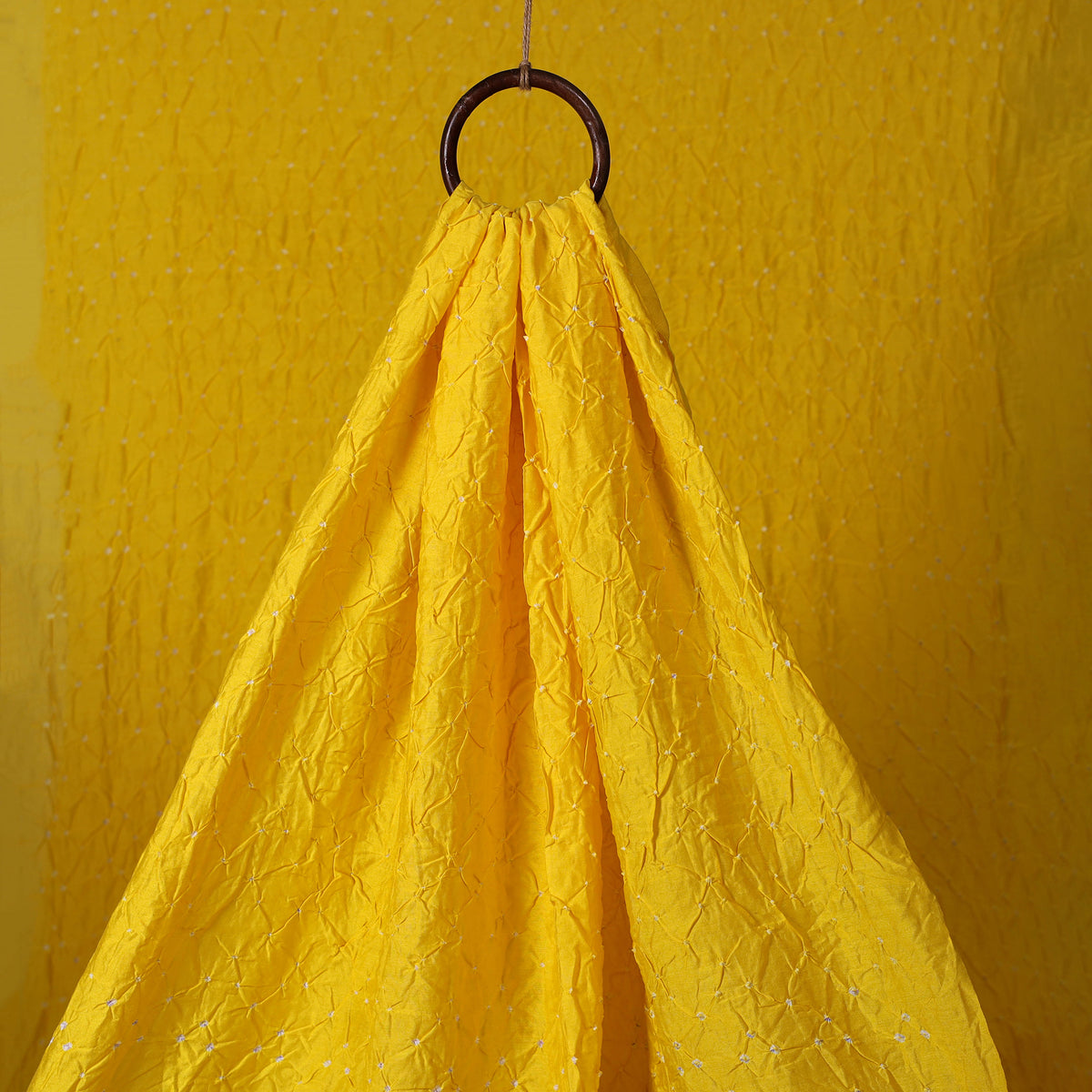 Kutch Bandhani Tie-Dye Chanderi Silk Fabric 12